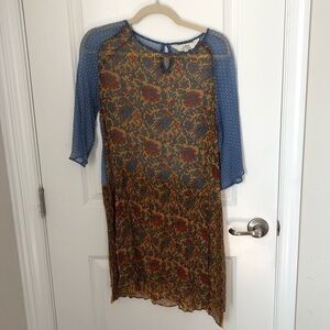 Label Ritu Kumar  semi sheer floral boho tunic/mini dress size 2